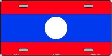 Laos Flag License Plate