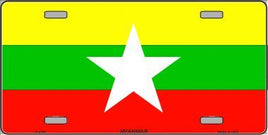 Myanmar Flag License Plate