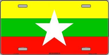 Myanmar Flag License Plate