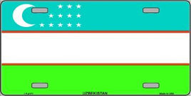 Uzbekistan Flag License Plate
