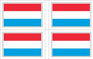 Luxembourg Flag Stickers - 50 per sheet