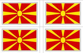 Macedonian Flag Stickers - 50 per sheet