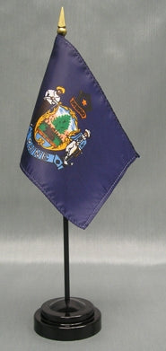 Maine Miniature Table Flag - Deluxe