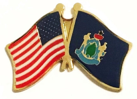 Maine State Flag Lapel Pin - Double