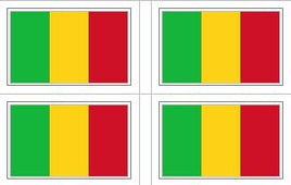 Mali Flag Stickers - 50 per sheet
