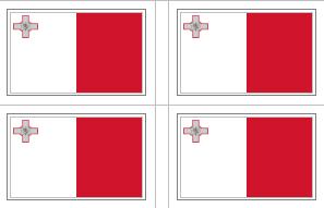 Malta Flag Stickers - 50 per sheet