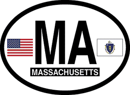 Massachusetts Reflective Oval Decal