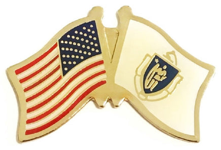 Massachusetts State Flag Lapel Pin - Double