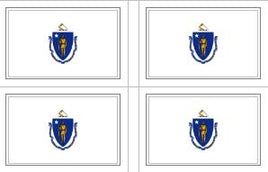 Massachusetts State Flag Stickers - 50 per sheet