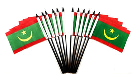 Mauritania Polyester Miniature Flags - 12 Pack
