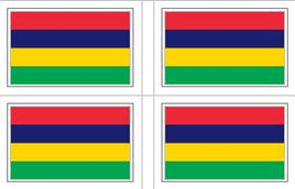Mauritius Flag Stickers - 50 per sheet