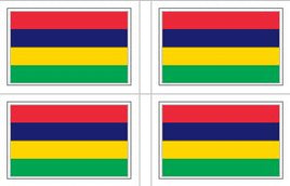 Mauritius Flag Stickers - 50 per sheet