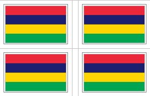 Mauritius Flag Stickers - 50 per sheet