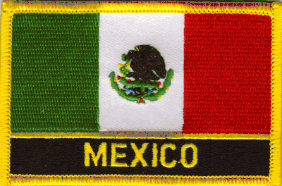 Mexico Flag Patch - With Name