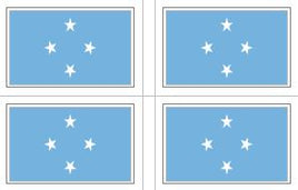 Micronesia Flag Stickers - 50 per sheet