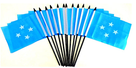 Micronesia Polyester Miniature Flags - 12 Pack