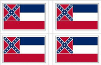 Mississippi State Flag Stickers - 50 per sheet - Old Design