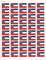 Mississippi State Flag Stickers - 50 per sheet - Old Design