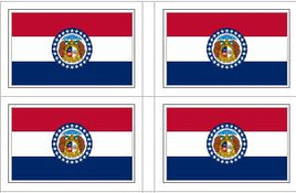 Missouri State Flag Stickers - 50 per sheet