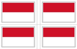 Monaco Flag Stickers - 50 per sheet