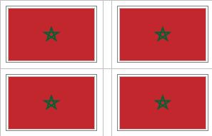 Moroccan Flag Stickers - 50 per sheet