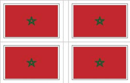 Moroccan Flag Stickers - 50 per sheet