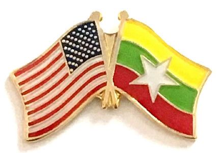 Myanmar Friendship Flag Lapel Pins - current flag