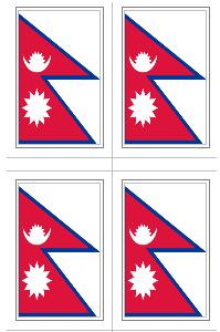 Nepal Flag Stickers - 50 per sheet