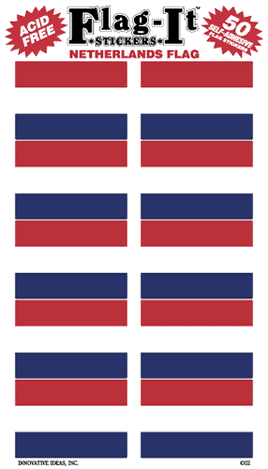 Netherlands Flag Stickers - 50 per pack