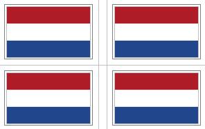 Netherlands Flag Stickers - 50 per sheet