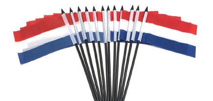 Netherlands Polyester Miniature Flags - 12 Pack