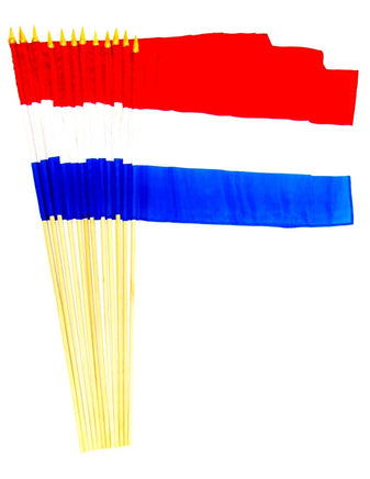 Netherlands Polyester Stick Flag - 12"x18" - 12 flags