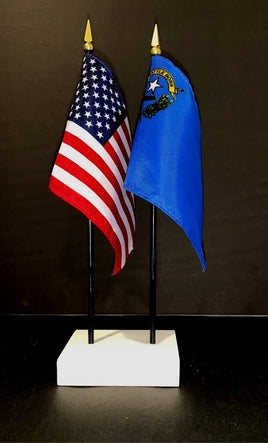 Nevada and US Flag Desk Set