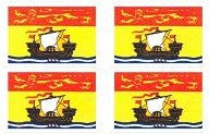 New Brunswick Waterproof Flag Stickers - 50 per Sheet
