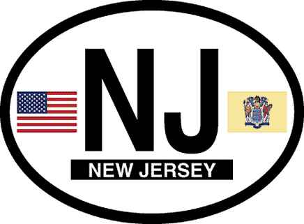 New Jersey Reflective Oval Decal
