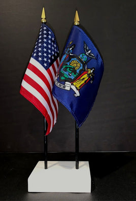 New York and US Flag Desk Set