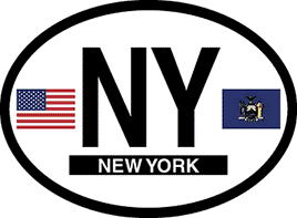 New York Reflective Oval Decal
