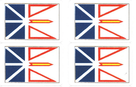Newfoundland Waterproof Flag Stickers - 50 per Sheet