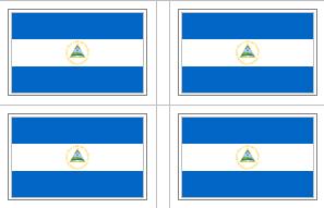 Nicaragua Flag Stickers - 50 per sheet