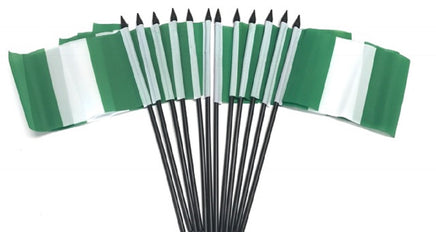 Nigeria Polyester Miniature Flags - 12 Pack