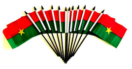 Burkina Faso Polyester Miniature Flags - 12 Pack