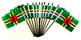Dominica Polyester Miniature Flags - 12 Pack