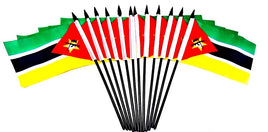 Mozambique Polyester Miniature Flags - 12 Pack