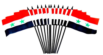 Syria Polyester Miniature Flags - 12 Pack