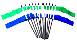 Sierra Leone Polyester Miniature Flags - 12 Pack