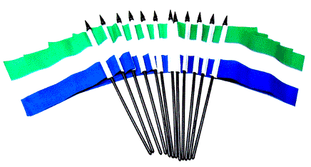 Sierra Leone Polyester Miniature Flags - 12 Pack