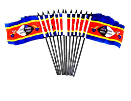 Swaziland Polyester Miniature Flags - 12 Pack