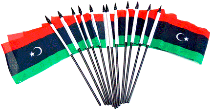 Libya Polyester Miniature Flags - 12 Pack