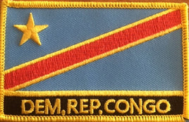 Congo, Democratic Republic of Flag Patch - With Name