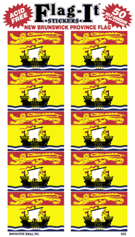 New Brunswick Flag Stickers - 50 per pack